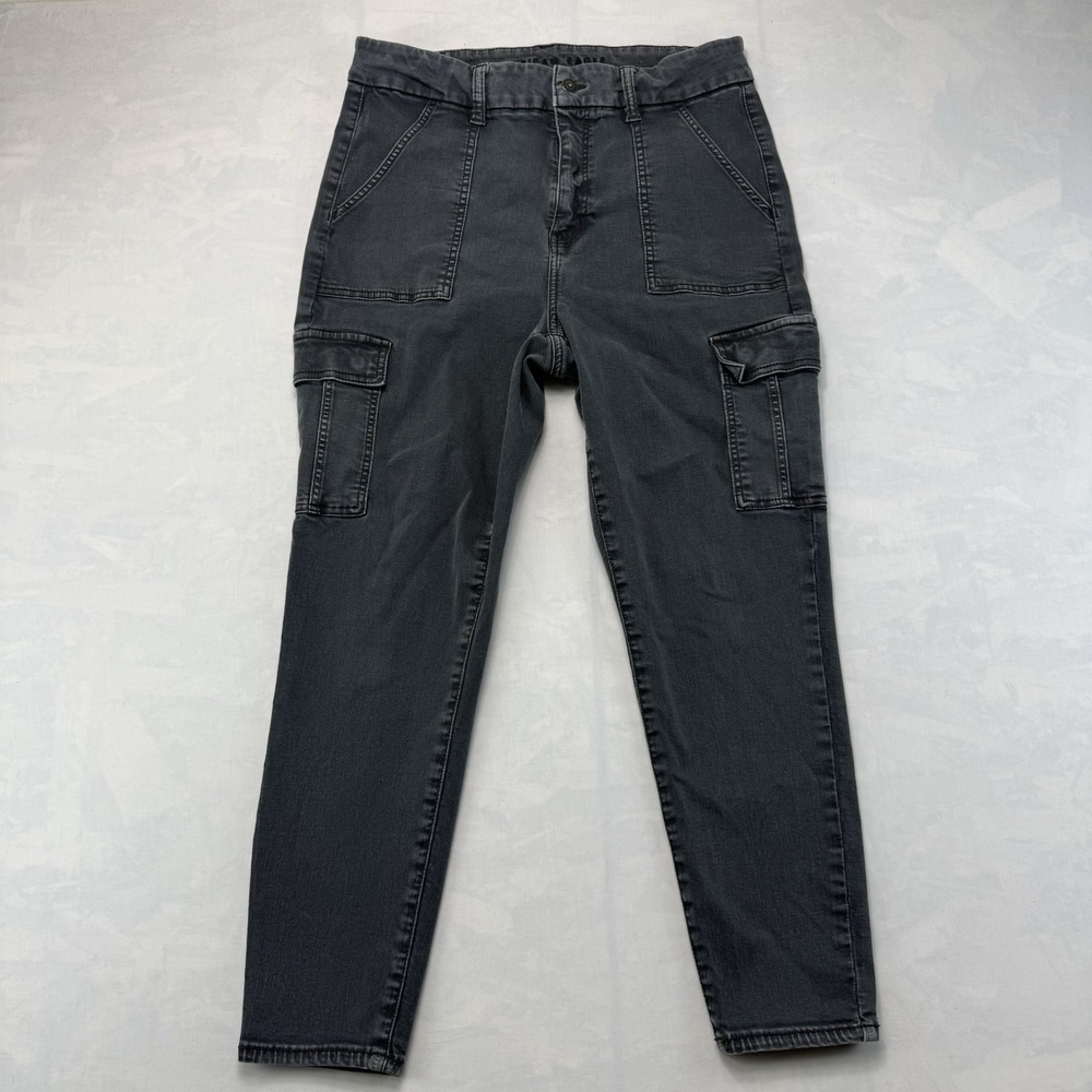 American Eagle Cargo Pants Womens 14 Short Gray Stretch Skinny Utility